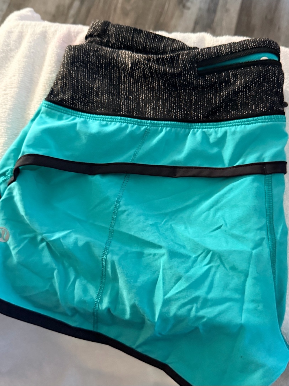 lululemon athletica Turquoise and Black Athletic Shorts